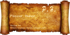 Peszer Hunor névjegykártya
